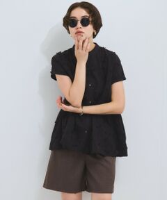 VICKY / ビッキー シャツ・ブラウス | 3D刺繍バンドカラーブラウス≪手洗い可能≫