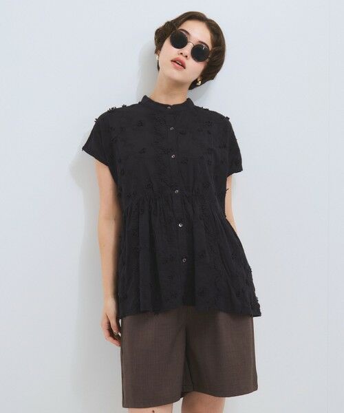 VICKY / ビッキー シャツ・ブラウス | 3D刺繍バンドカラーブラウス≪手洗い可能≫ | 詳細8