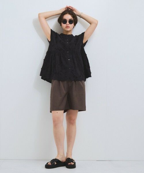 VICKY / ビッキー シャツ・ブラウス | 3D刺繍バンドカラーブラウス≪手洗い可能≫ | 詳細11