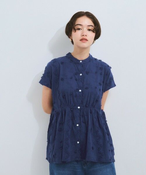 VICKY / ビッキー シャツ・ブラウス | 3D刺繍バンドカラーブラウス≪手洗い可能≫ | 詳細15