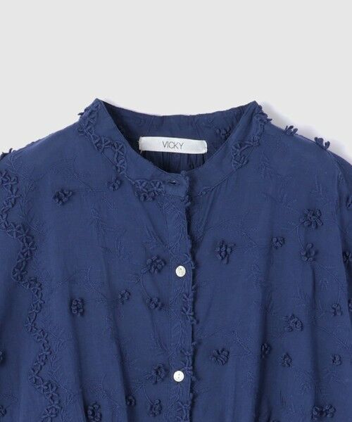 VICKY / ビッキー シャツ・ブラウス | 3D刺繍バンドカラーブラウス≪手洗い可能≫ | 詳細19