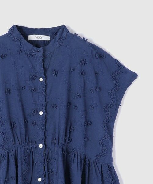 VICKY / ビッキー シャツ・ブラウス | 3D刺繍バンドカラーブラウス≪手洗い可能≫ | 詳細20