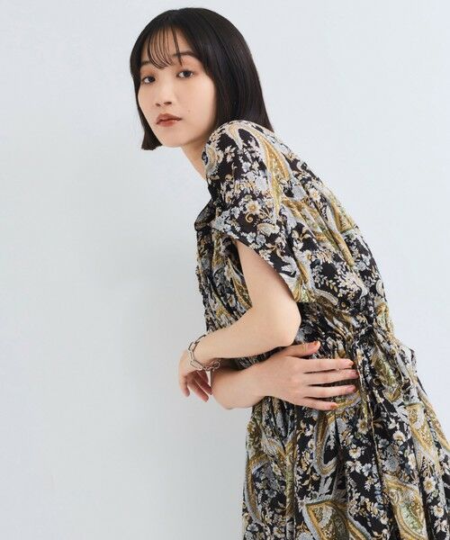 VICKY / ビッキー ロング・マキシ丈ワンピース | ペイズリー柄スモックシャツワンピース≪手洗い可能≫ | 詳細1