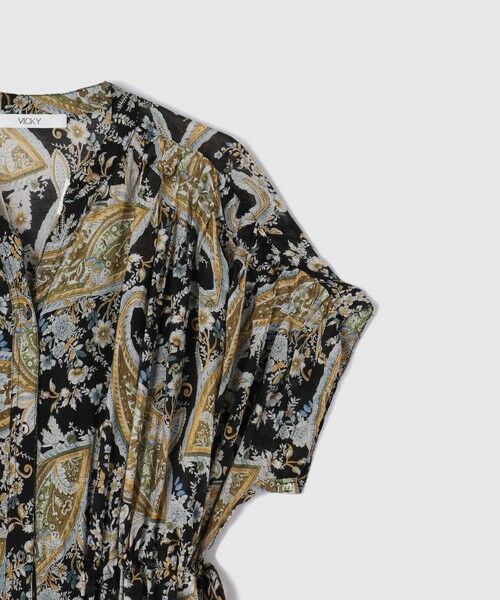 VICKY / ビッキー ロング・マキシ丈ワンピース | ペイズリー柄スモックシャツワンピース≪手洗い可能≫ | 詳細8