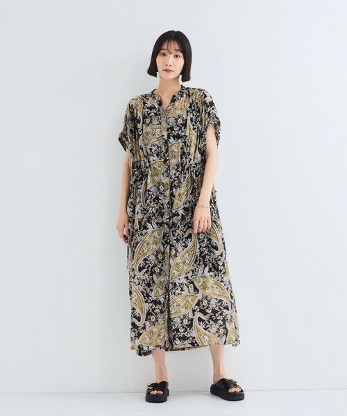 VICKY / ビッキー ロング・マキシ丈ワンピース | ペイズリー柄スモックシャツワンピース≪手洗い可能≫ | 詳細2