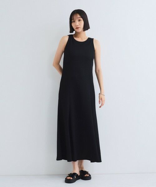VICKY / ビッキー ロング・マキシ丈ワンピース | シャーリングジャージーワンピース≪洗濯機で洗える≫ | 詳細1