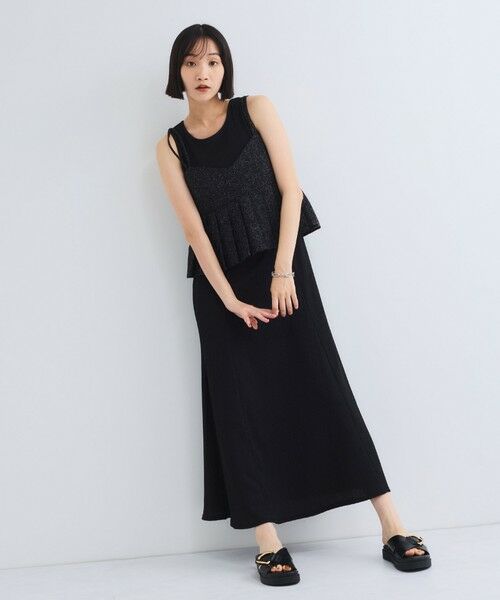 VICKY / ビッキー ロング・マキシ丈ワンピース | シャーリングジャージーワンピース≪洗濯機で洗える≫ | 詳細3