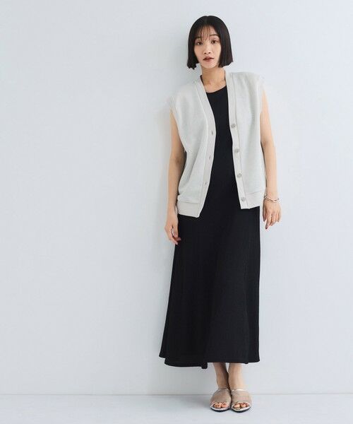 VICKY / ビッキー ロング・マキシ丈ワンピース | シャーリングジャージーワンピース≪洗濯機で洗える≫ | 詳細4