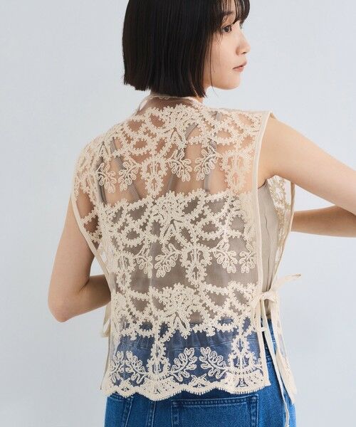 VICKY / ビッキー ダウンジャケット・ベスト | チュールシシュウスカラップベスト≪手洗い可能≫ | 詳細2