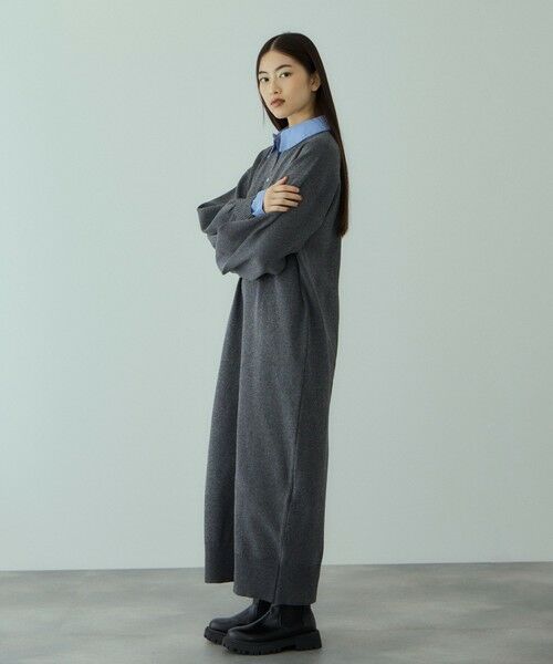 VICKY / ビッキー ロング・マキシ丈ワンピース | シャツポロカラーニットワンピース≪手洗い可能≫ | 詳細4