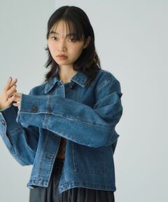 VICKY / ビッキー テーラードジャケット | フラップポケットショートデニムブルゾン≪手洗い可能≫
