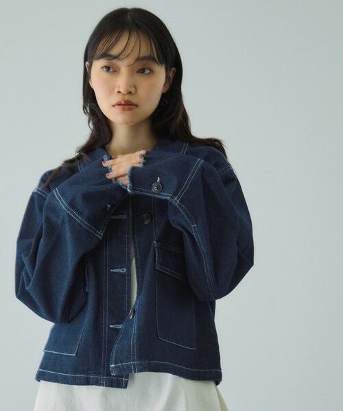 VICKY / ビッキー テーラードジャケット | フラップポケットショートデニムブルゾン≪手洗い可能≫ | 詳細2