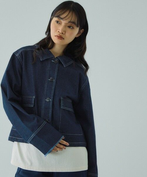 VICKY / ビッキー テーラードジャケット | フラップポケットショートデニムブルゾン≪手洗い可能≫ | 詳細3