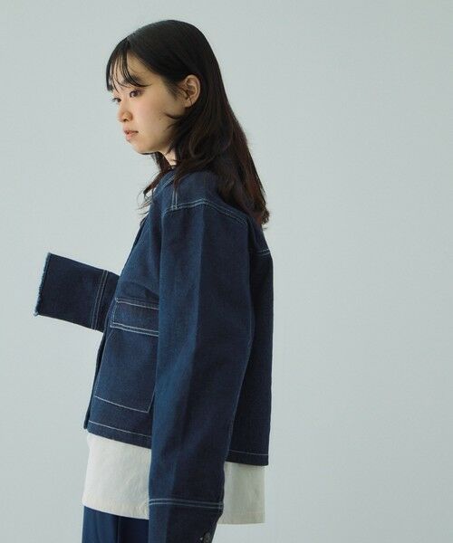 VICKY / ビッキー テーラードジャケット | フラップポケットショートデニムブルゾン≪手洗い可能≫ | 詳細4
