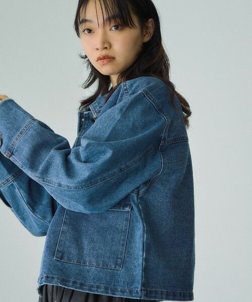 VICKY / ビッキー テーラードジャケット | フラップポケットショートデニムブルゾン≪手洗い可能≫ | 詳細8