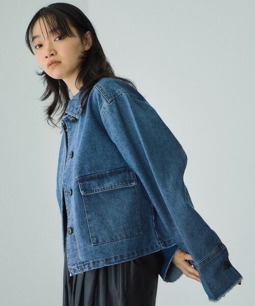 VICKY / ビッキー テーラードジャケット | フラップポケットショートデニムブルゾン≪手洗い可能≫ | 詳細9