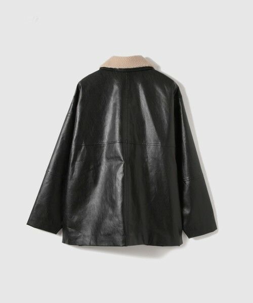 VICKY / ビッキー テーラードジャケット | ボアカラーフェイクレザーブルゾン | 詳細8