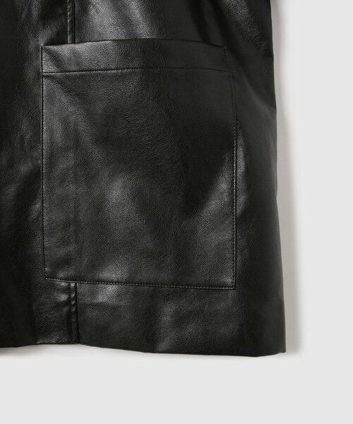 VICKY / ビッキー テーラードジャケット | ボアカラーフェイクレザーブルゾン | 詳細12