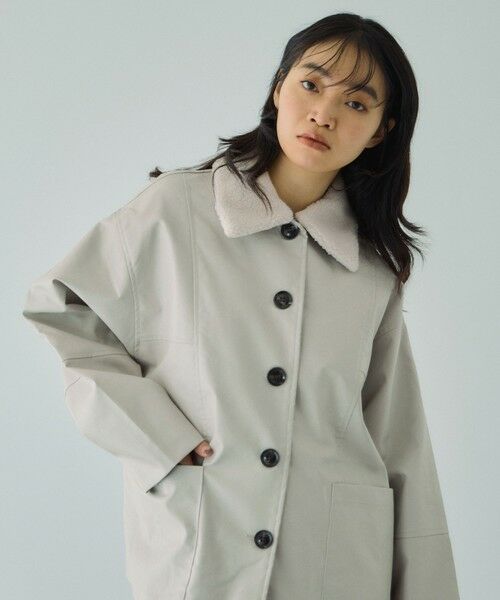 VICKY / ビッキー テーラードジャケット | ボアカラーフェイクレザーブルゾン | 詳細15