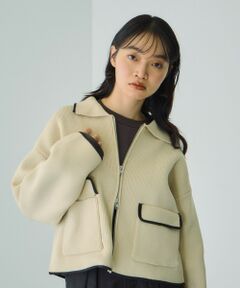 VICKY / ビッキー テーラードジャケット | ハイショクカラーニットショートブルゾン≪手洗い可能≫