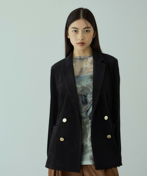 VICKY / ビッキー テーラードジャケット | シアーベロアダブルテーラージャケット | 詳細3
