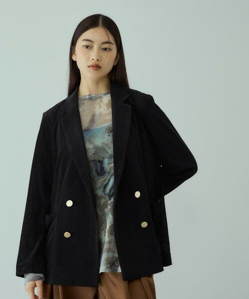VICKY / ビッキー テーラードジャケット | シアーベロアダブルテーラージャケット | 詳細4