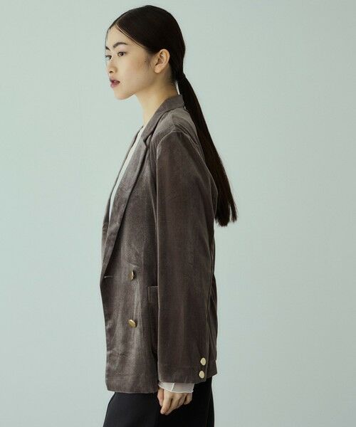 VICKY / ビッキー テーラードジャケット | シアーベロアダブルテーラージャケット | 詳細17