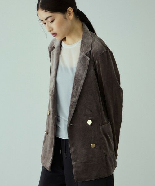 VICKY / ビッキー テーラードジャケット | シアーベロアダブルテーラージャケット | 詳細15