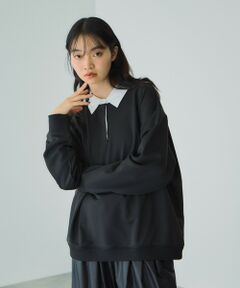 VICKY / ビッキー カットソー | 配色ポロスウェットプルオーバー≪セットアップ対応/手洗い可能≫