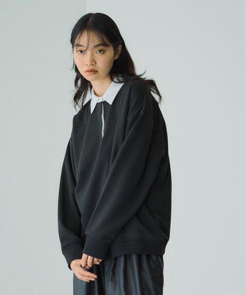 VICKY / ビッキー カットソー | 配色ポロスウェットプルオーバー≪セットアップ対応/手洗い可能≫ | 詳細2