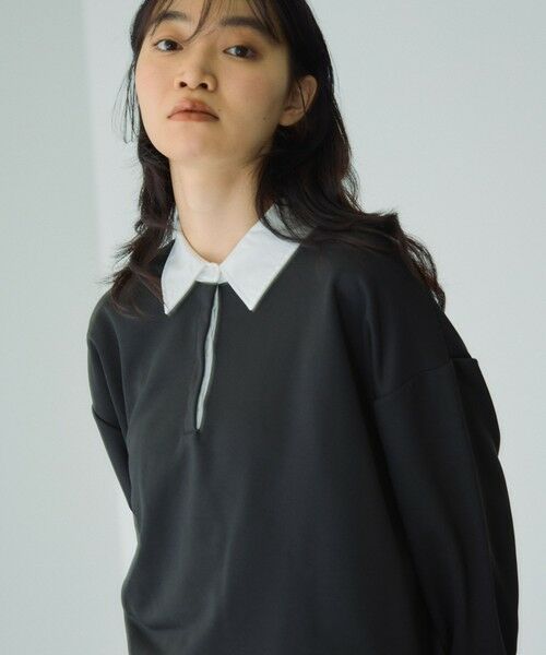 VICKY / ビッキー カットソー | 配色ポロスウェットプルオーバー≪セットアップ対応/手洗い可能≫ | 詳細1