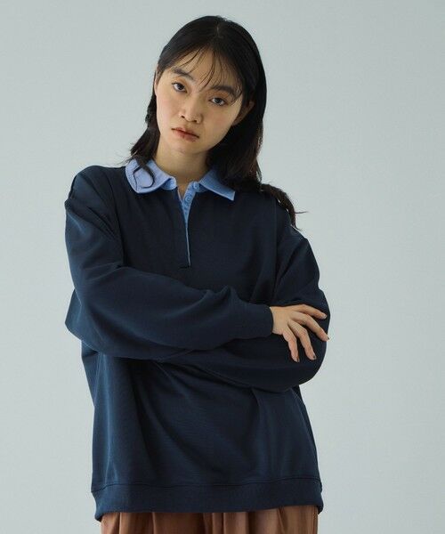 VICKY / ビッキー カットソー | 配色ポロスウェットプルオーバー≪セットアップ対応/手洗い可能≫ | 詳細5