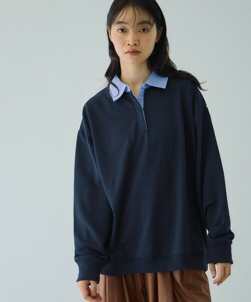 VICKY / ビッキー カットソー | 配色ポロスウェットプルオーバー≪セットアップ対応/手洗い可能≫ | 詳細6