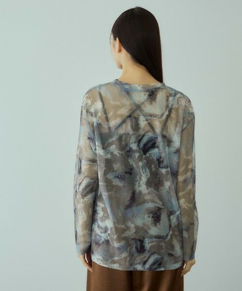 VICKY / ビッキー カットソー | ニュアンスアート柄シアープルオーバー≪手洗い可能≫ | 詳細4