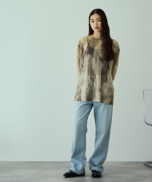 VICKY / ビッキー カットソー | ニュアンスアート柄シアープルオーバー≪手洗い可能≫ | 詳細9
