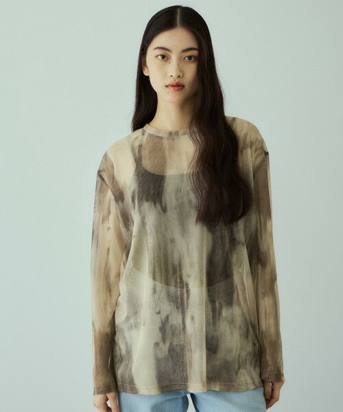 VICKY / ビッキー カットソー | ニュアンスアート柄シアープルオーバー≪手洗い可能≫ | 詳細11