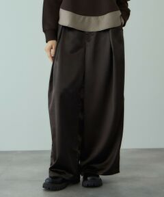 VICKY / ビッキー その他パンツ | ヘビーサテンタックワイドパンツ≪手洗い可能≫