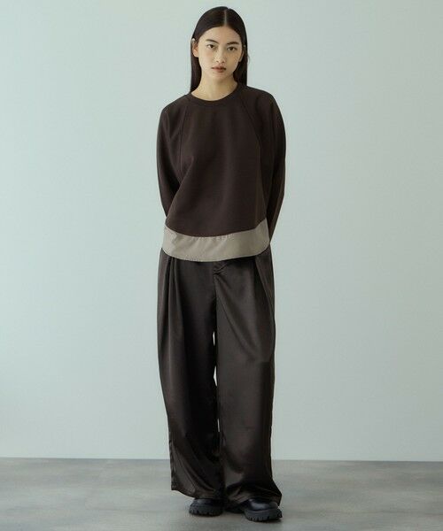 VICKY / ビッキー その他パンツ | ヘビーサテンタックワイドパンツ≪手洗い可能≫ | 詳細1