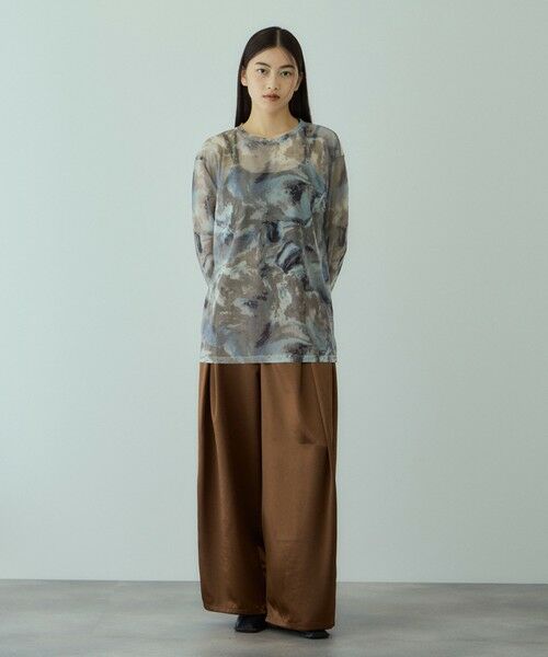 VICKY / ビッキー その他パンツ | ヘビーサテンタックワイドパンツ≪手洗い可能≫ | 詳細4