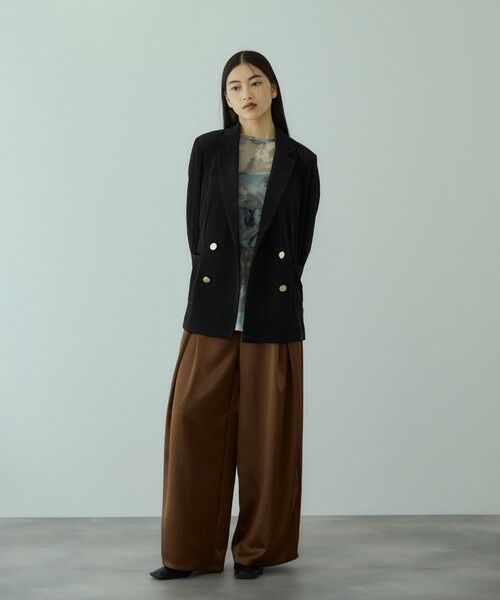 VICKY / ビッキー その他パンツ | ヘビーサテンタックワイドパンツ≪手洗い可能≫ | 詳細5