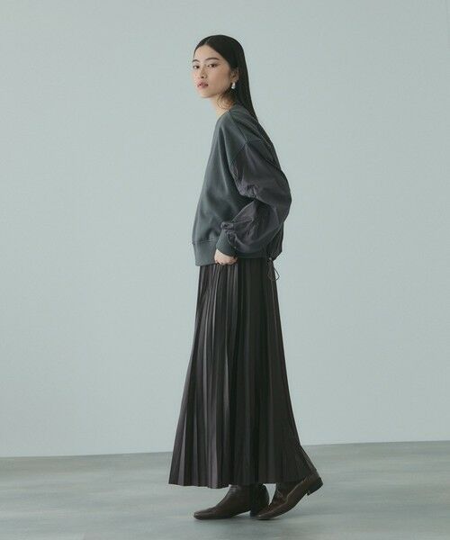 VICKY / ビッキー ミニ・ひざ丈スカート | レザーライクジョーゼットプリーツスカート≪手洗い可能≫ | 詳細5