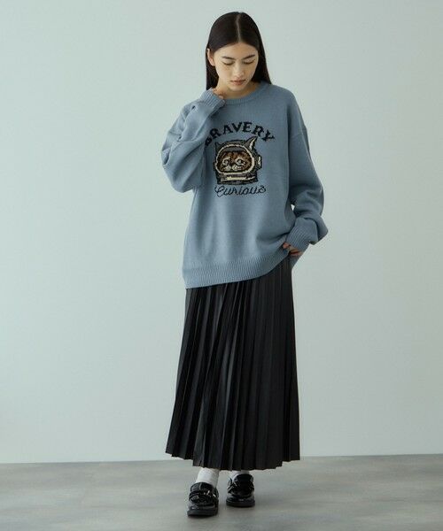 VICKY / ビッキー ミニ・ひざ丈スカート | レザーライクジョーゼットプリーツスカート≪手洗い可能≫ | 詳細8