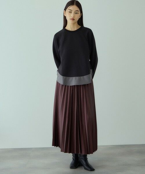 VICKY / ビッキー ミニ・ひざ丈スカート | レザーライクジョーゼットプリーツスカート≪手洗い可能≫ | 詳細5