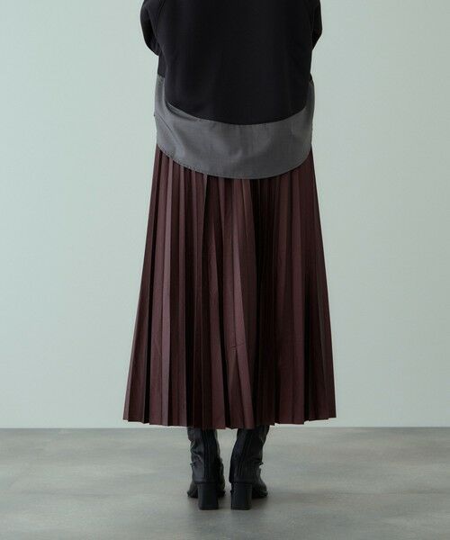 VICKY / ビッキー ミニ・ひざ丈スカート | レザーライクジョーゼットプリーツスカート≪手洗い可能≫ | 詳細7