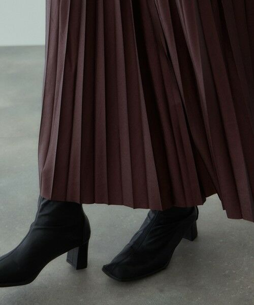 VICKY / ビッキー ミニ・ひざ丈スカート | レザーライクジョーゼットプリーツスカート≪手洗い可能≫ | 詳細9