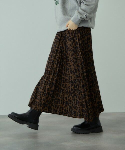 VICKY / ビッキー ミニ・ひざ丈スカート | アニマルプリントプリーツスカート | 詳細5