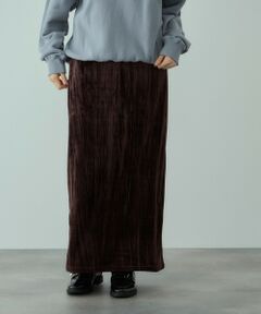 VICKY / ビッキー ミニ・ひざ丈スカート | クラッシュベロアスカート≪手洗い可能≫