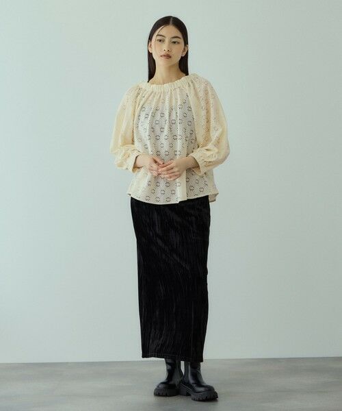 VICKY / ビッキー ミニ・ひざ丈スカート | クラッシュベロアスカート≪手洗い可能≫ | 詳細1