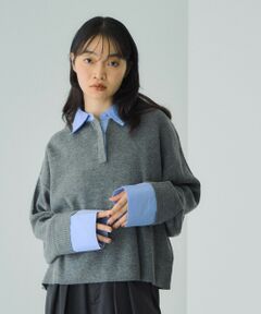 VICKY / ビッキー ニット・セーター | シャツカラーポロニットプルオーバー≪手洗い可能≫