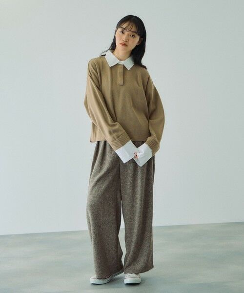 VICKY / ビッキー ニット・セーター | シャツカラーポロニットプルオーバー≪手洗い可能≫ | 詳細5